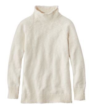 Women's Cotton Ragg Sweater, Funnelneck Pullover