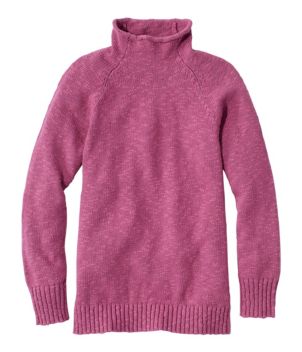 Women's Cotton Ragg Sweater, Funnelneck Pullover
