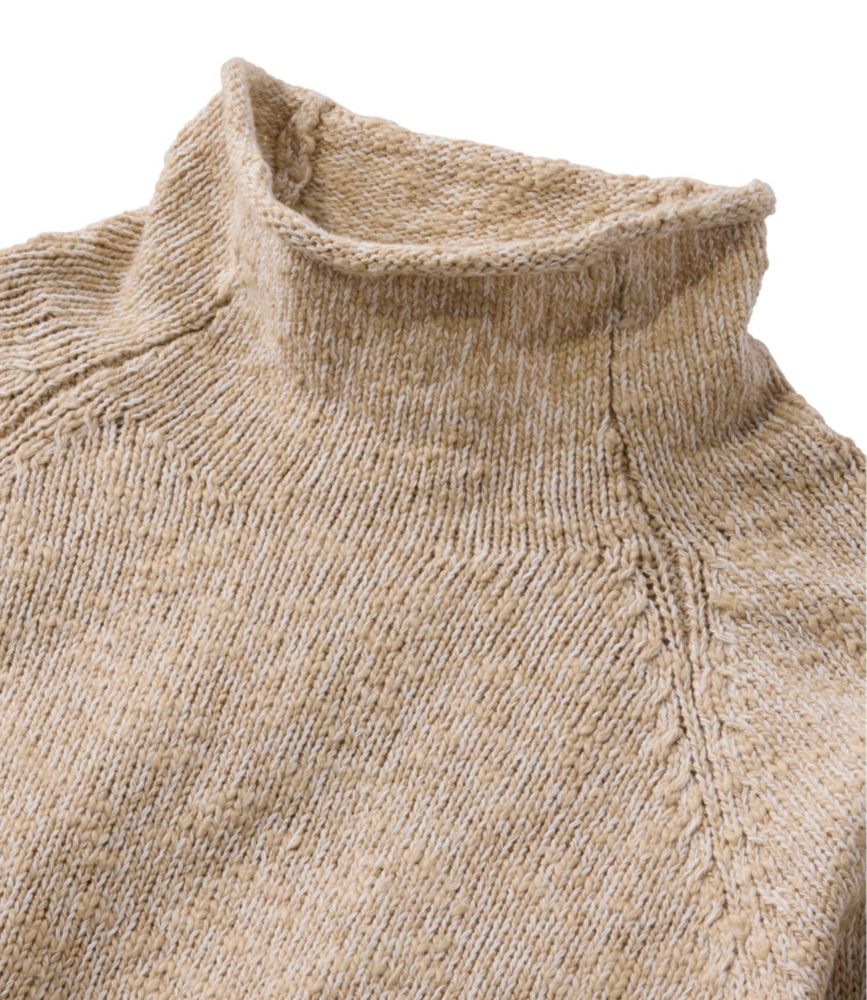 Women's Cotton Ragg Sweater, Funnelneck Pullover