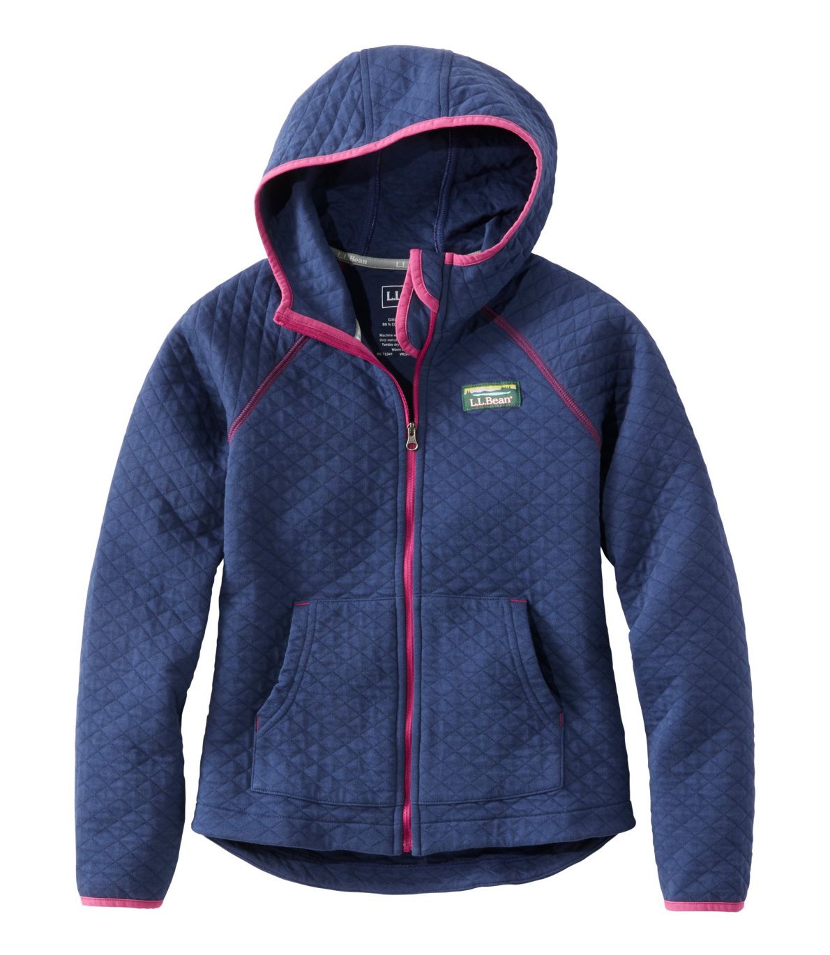 Girls' Quilted Full-ZipJacket, Hooded
