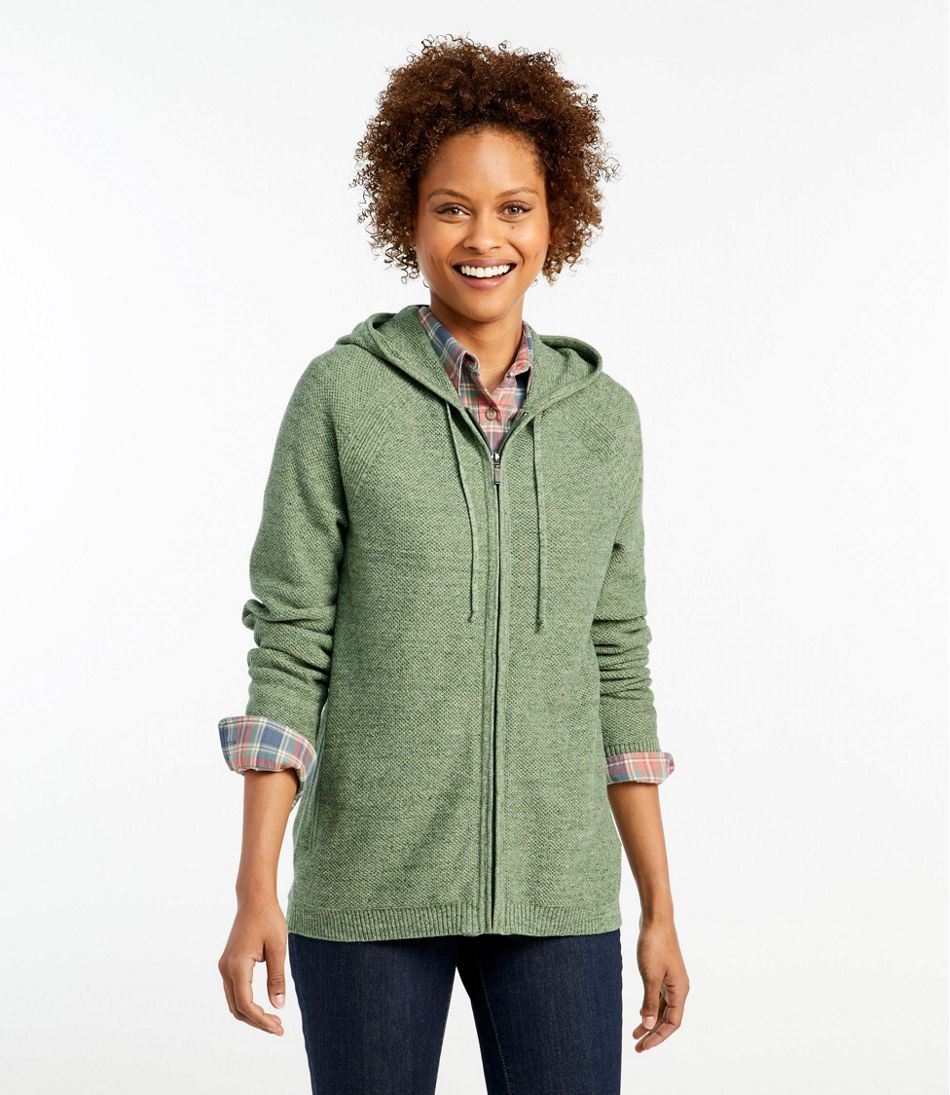 Women's Textured Cotton Sweater, Zip Hoodie | Sweaters at L.L.Bean