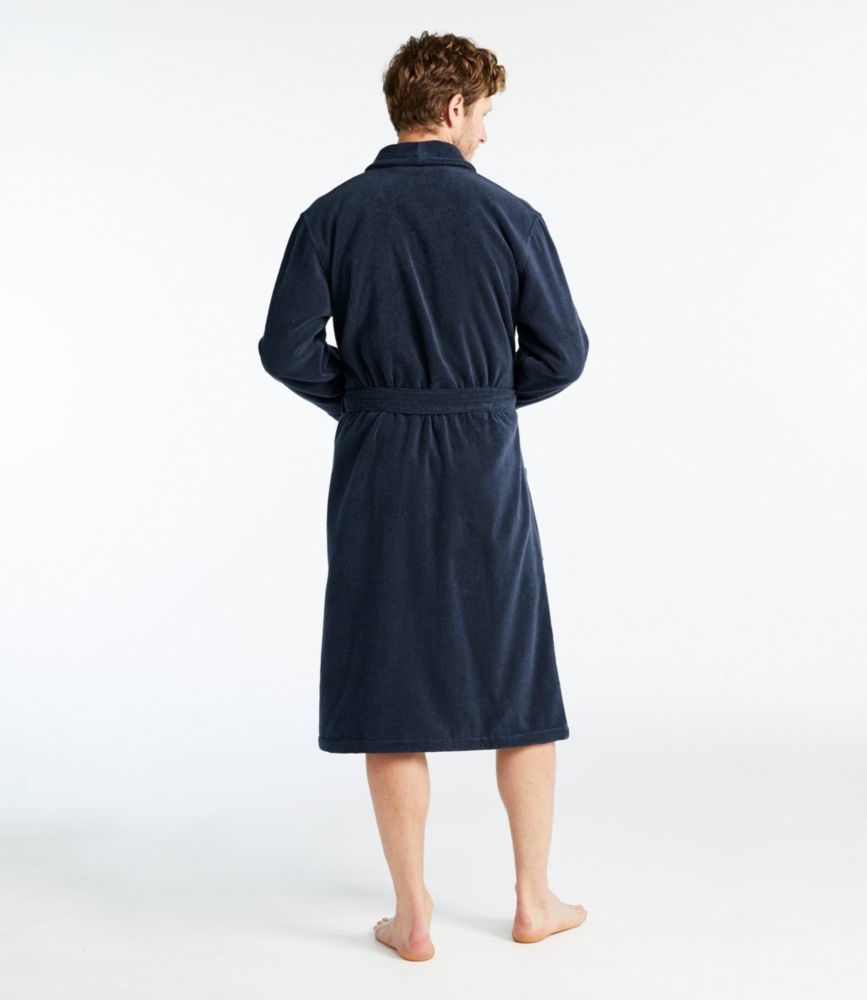 Men's Terry Cloth Organic Cotton Robe, Deep Green, small image number 3