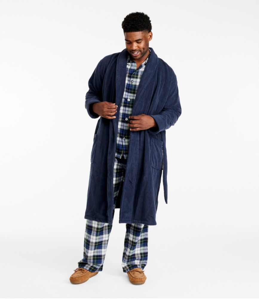 Men's Terry Cloth Organic Cotton Robe, Iron, small image number 4