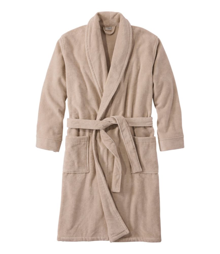 Men's Terry Cloth Cotton Robe, Driftwood, small image number 1