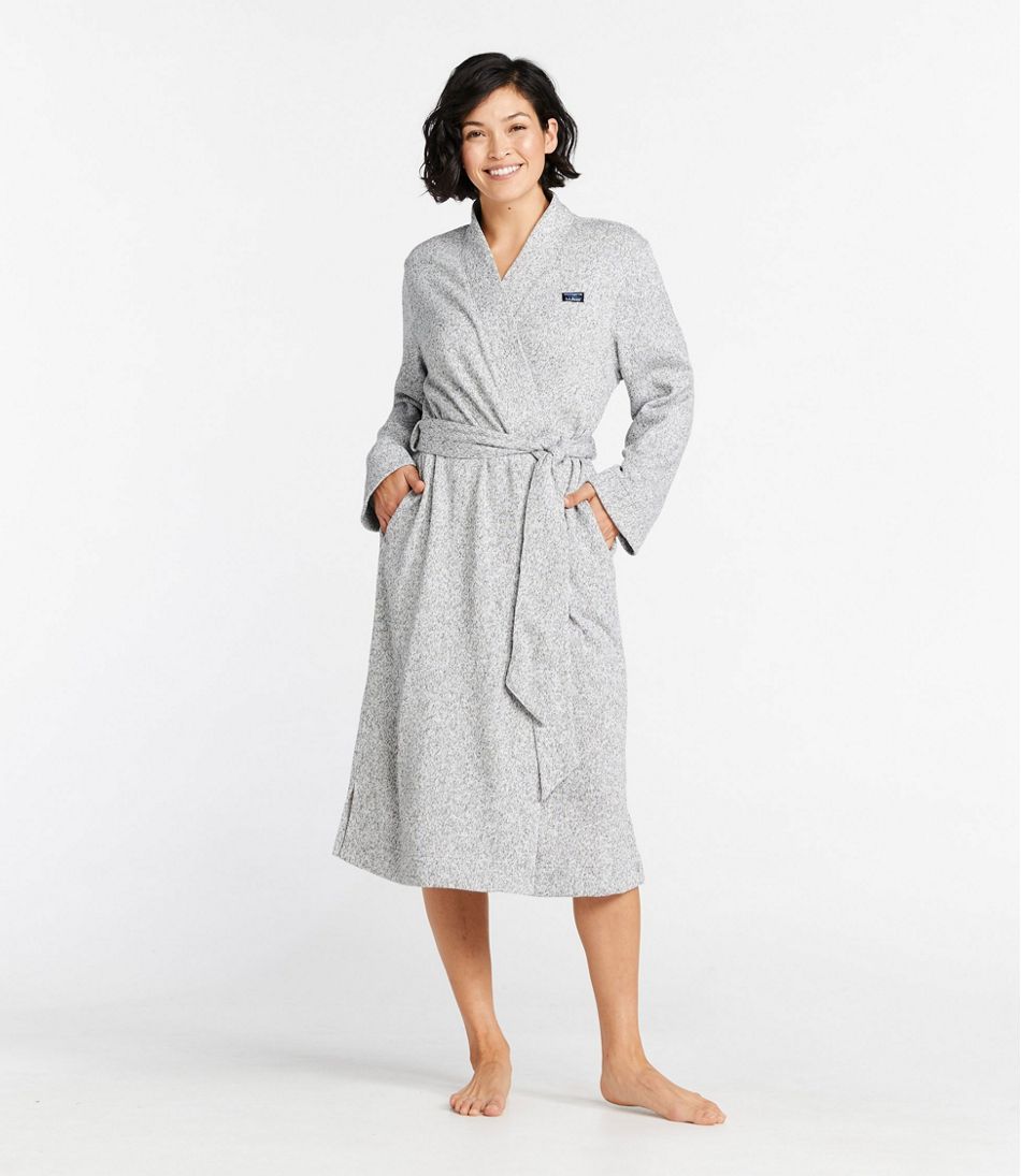 Women's Lightweight Sweater Fleece Wrap Robe