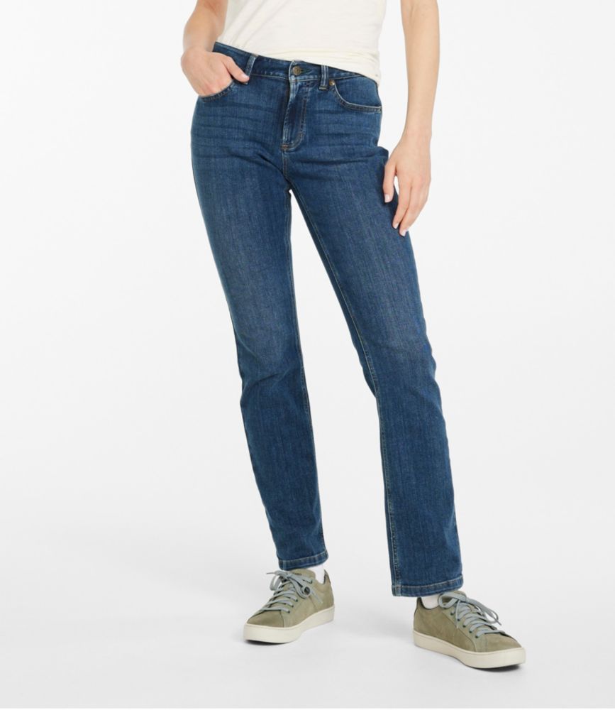 fitted straight leg jeans