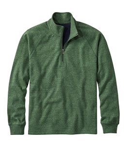 Men's Washed Cotton Double-Knit Shirts, Quarter-Zip Pullover