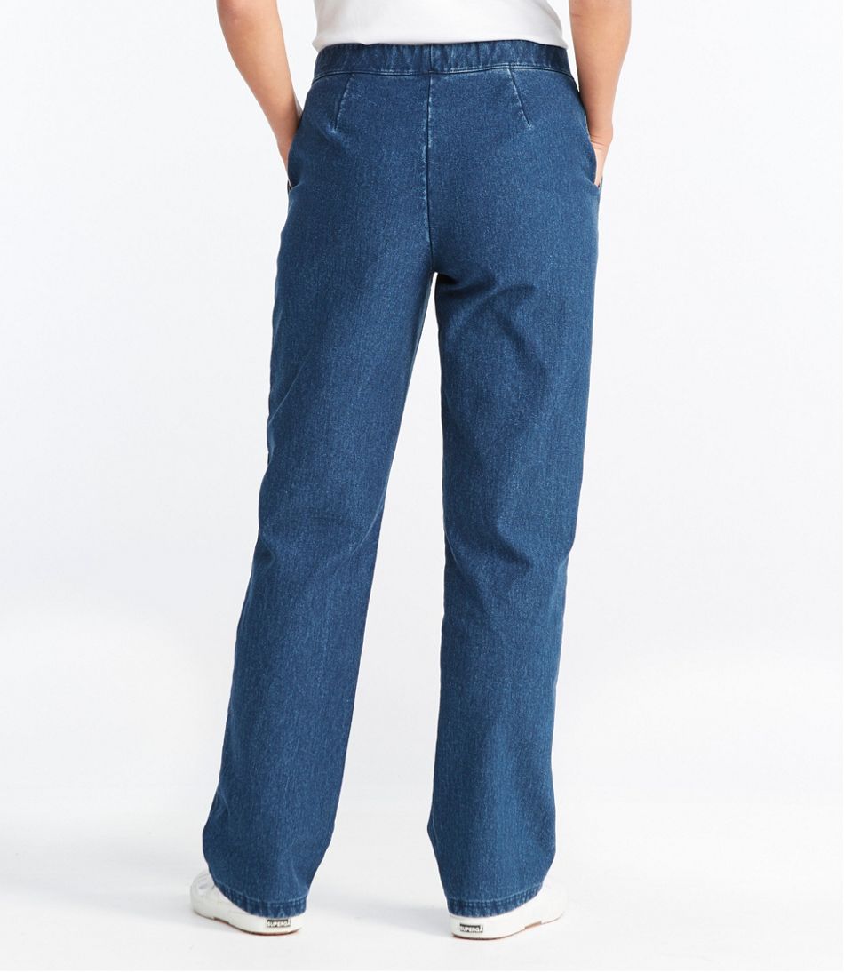 Women's Perfect Fit Pants, Denim Straight-Leg Fleece-Backed | Pants at ...