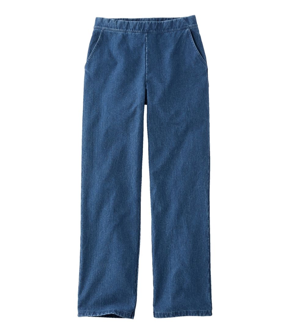 Women's Perfect Fit Pants, Denim Straight-Leg Fleece-Backed | Pants ...