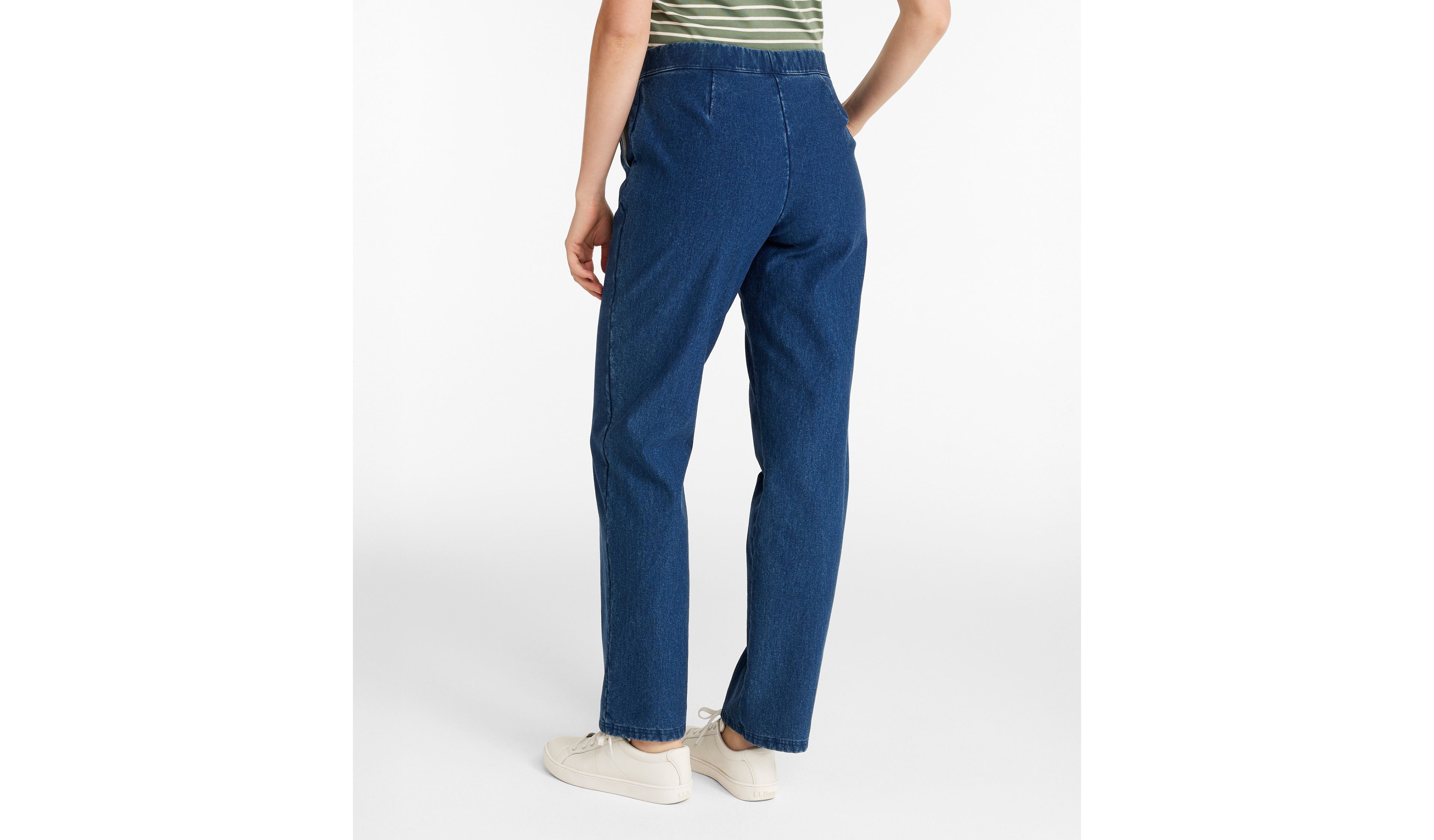 Women's Perfect Fit Pants, Denim Straight-Leg Fleece-Backed