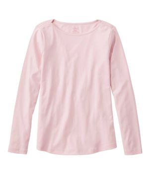 Women's Pima Cotton Shaped Tee, Long-Sleeve Boatneck