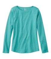 Women's Pima Cotton Shaped Tee, Long-Sleeve Boatneck Stripe in