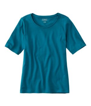 Women's L.L.Bean Jewelneck Tee, Elbow-Sleeve