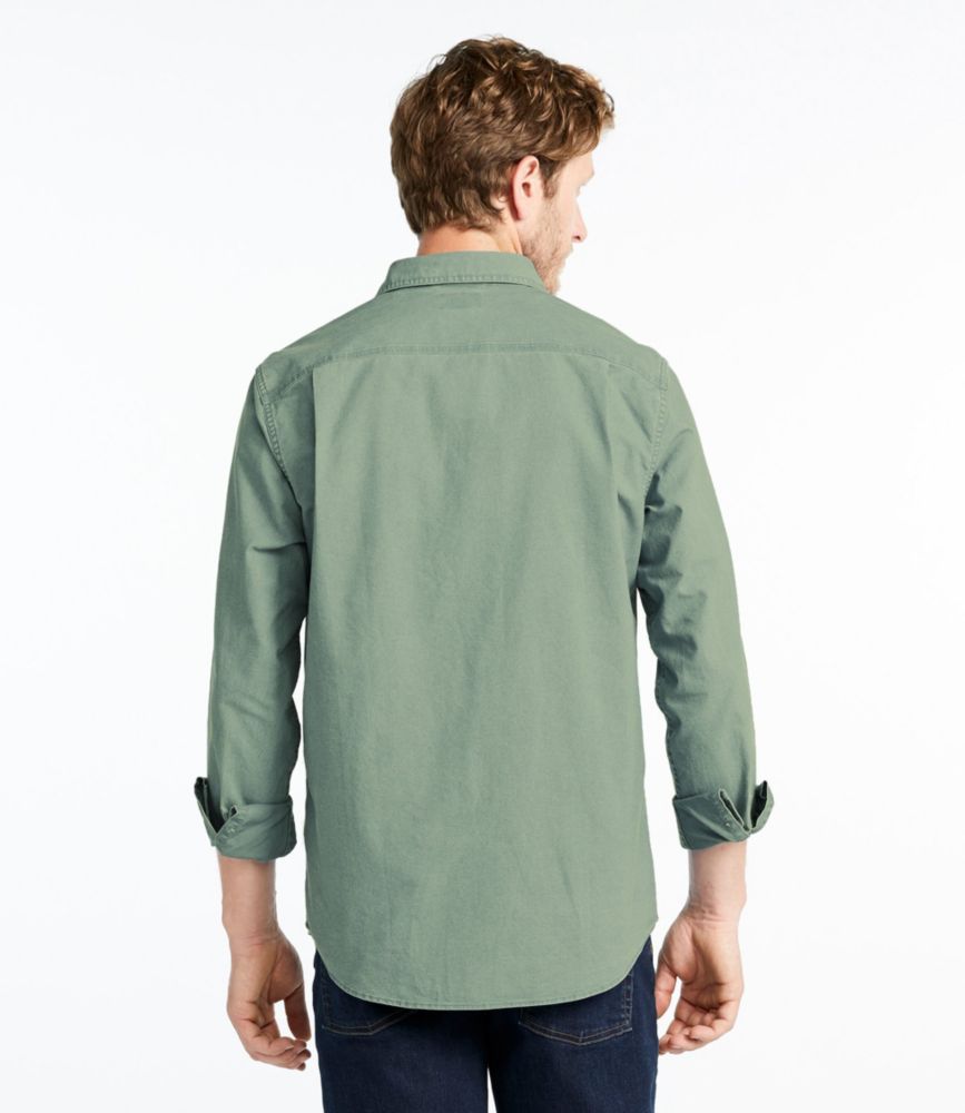 Men's Sunwashed Canvas Shirt, Slightly Fitted, Long-Sleeve | Casual ...