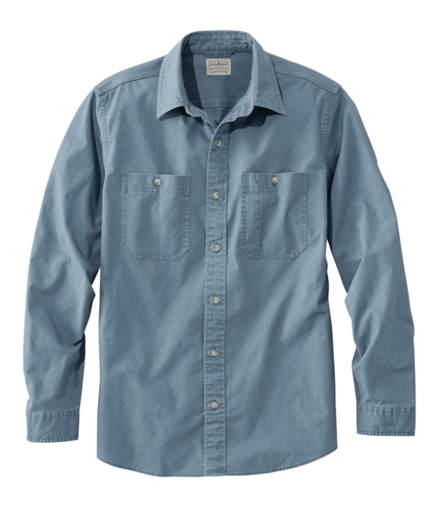 Men's Sunwashed Canvas Shirt, Slightly Fitted, LongSleeve Casual