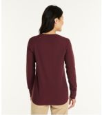 Women's Unshrinkable Mini-Waffle Tee, Long-Sleeve Crewneck