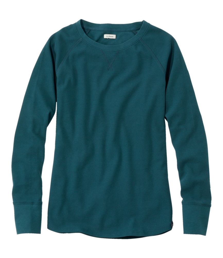 Women's Unshrinkable Mini-Waffle Tee, Long-Sleeve Crewneck, , small image number 4