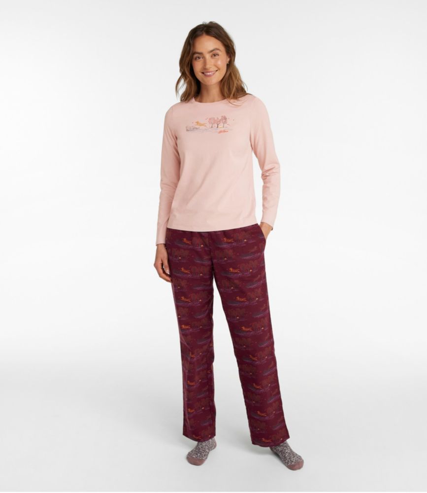 Women's L.L.Bean Camp PJ Set, Deep Coral/Sea Pine Plaid, small image number 2