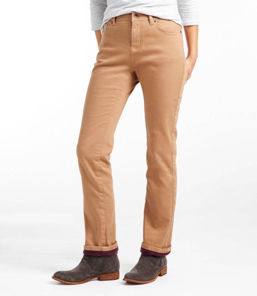 fleece lined straight leg jeans