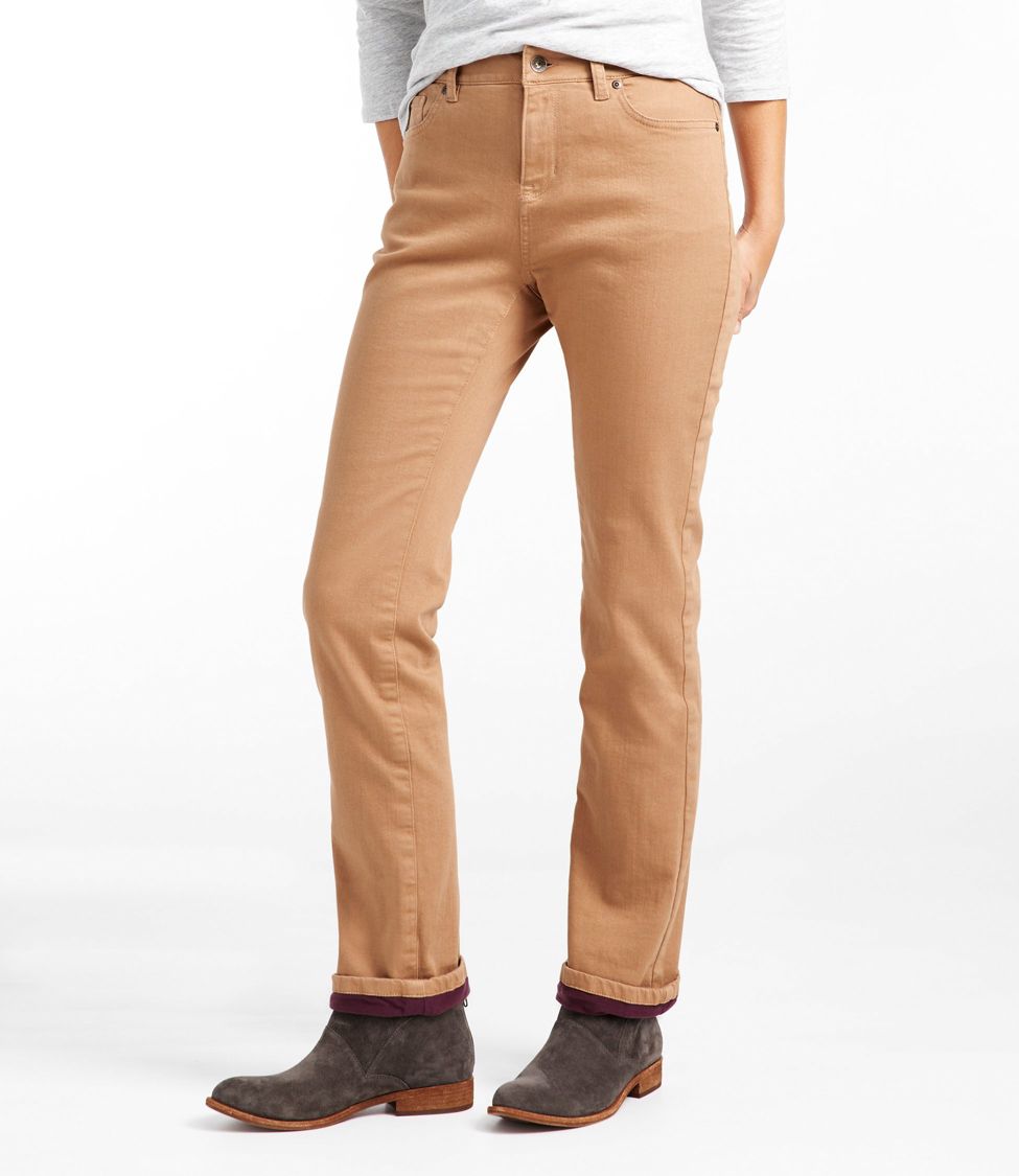 Women's True Shape Jeans, Classic Fit Straight-Leg Fleece-Lined Colors at  L.L. Bean