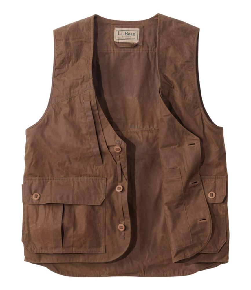 Men's Double L Waxed-Cotton Upland Vest, Maple Brown, small image number 4