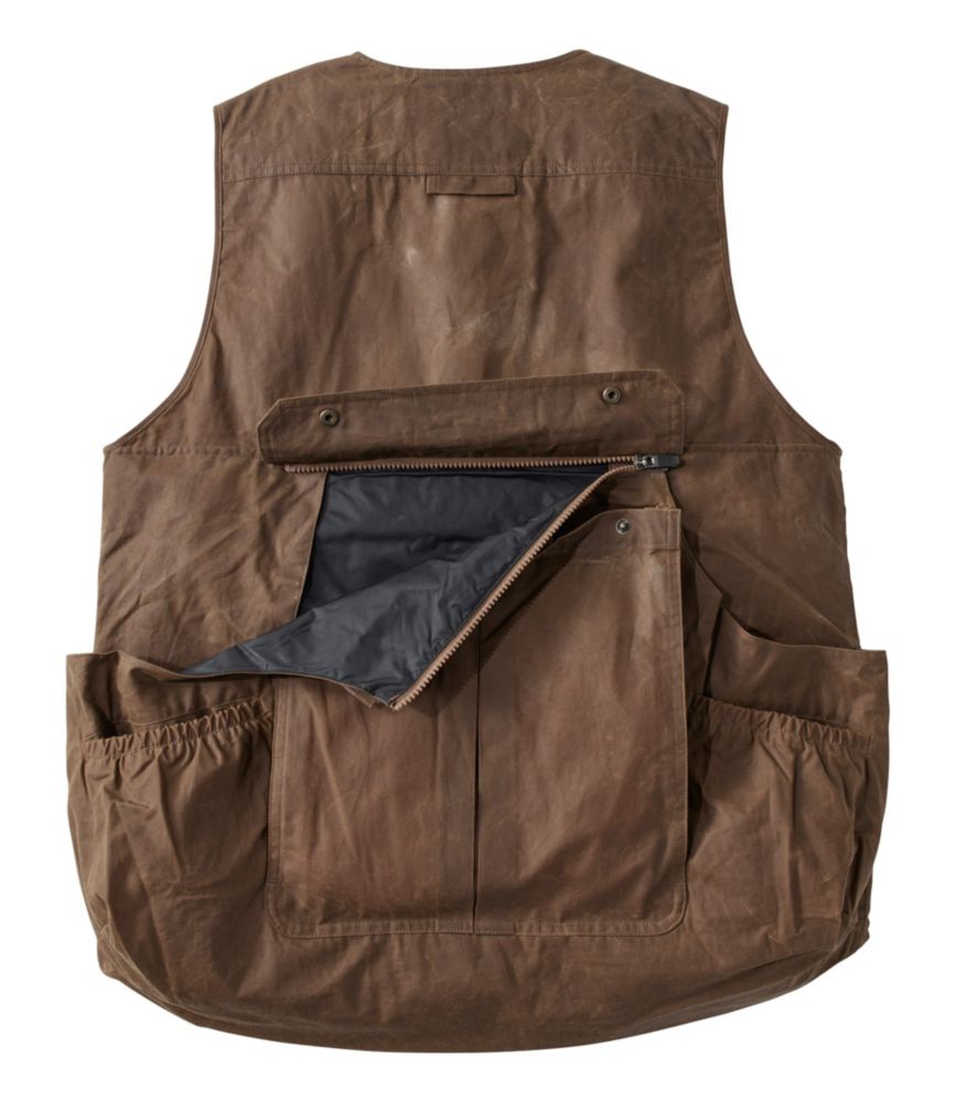 Men's Double L Waxed-Cotton Upland Vest, Maple Brown, small image number 5