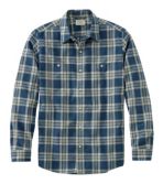Men's Sunwashed Canvas Shirt, Slightly Fitted, Long-Sleeve Plaid