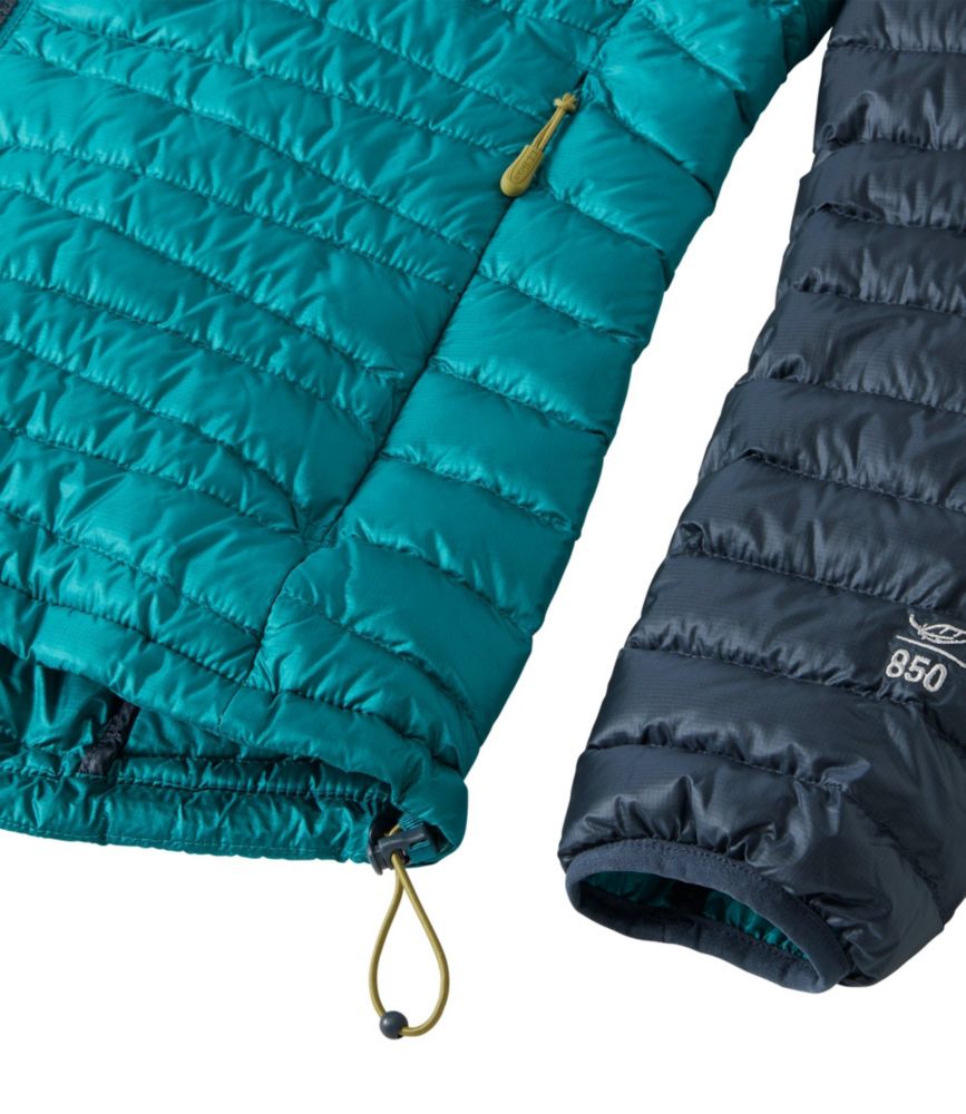 Women's Ultralight 850 Down Hooded Sweater, Colorblock, Deep Lagoon/Carbon Navy, small image number 5
