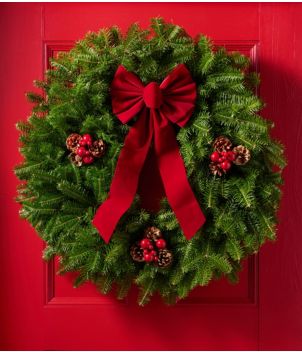Traditional Christmas Balsam Wreath, 30"