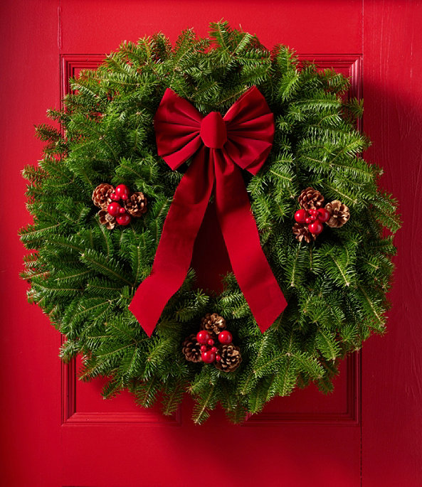 Traditional Balsam Wreath 30" Delay Ship Week of 12/1, One Color, large image number 0