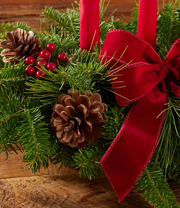 Traditional Christmas Balsam Centerpiece Regular Delay Ship Week of 12/9, One Color, large image number 2