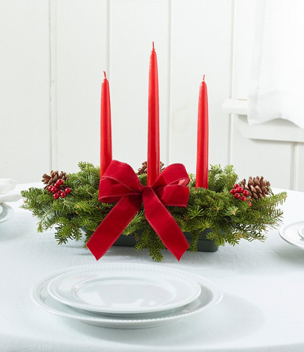 Traditional Christmas Balsam Centerpiece, Regular Delay Ship Week of 12/02, One Color, large image number 1