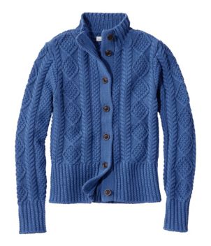 Women's Signature Cotton Fisherman Sweater, Short Cardigan