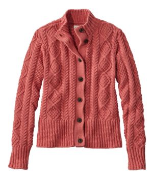 Women's Signature Cotton Fisherman Sweater, Short Cardigan