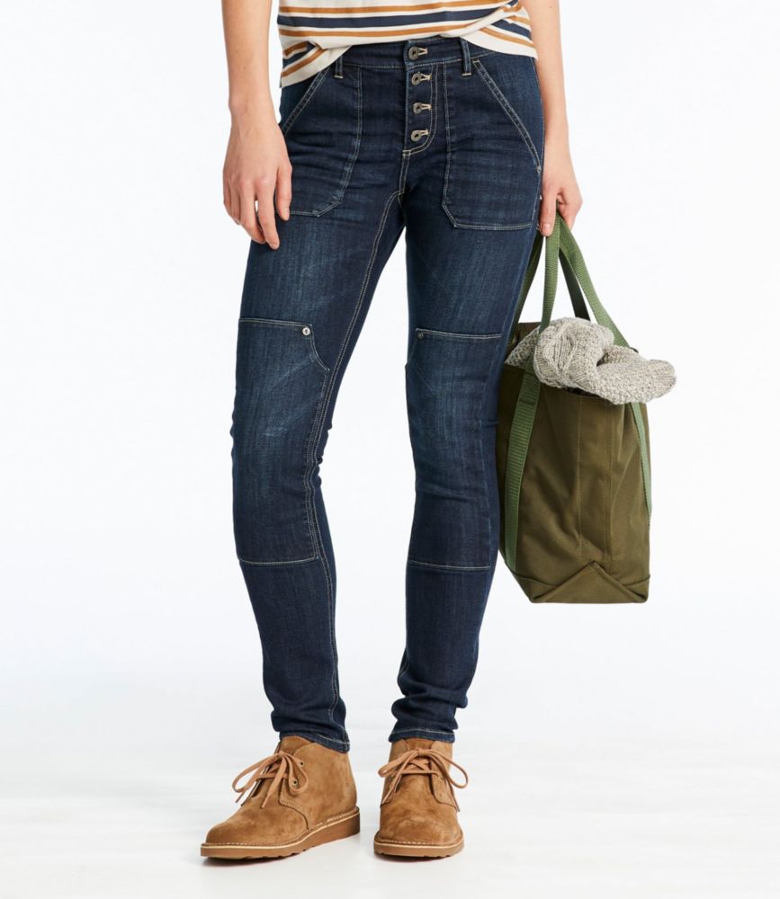 button ankle jeans