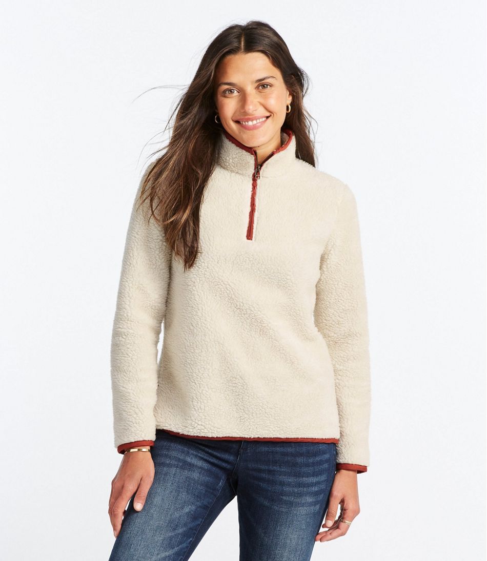 ZXFHZS Womens Warm 1/4 Zip Sherpa Fleece Pullover Winter Outwear Sweatshirt