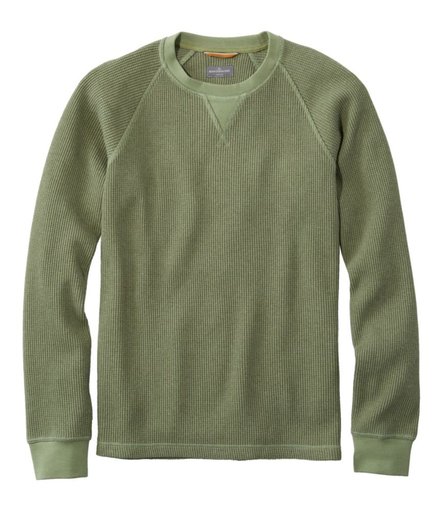 Men's Signature Waffle Crew, Sea Grass, small image number 1