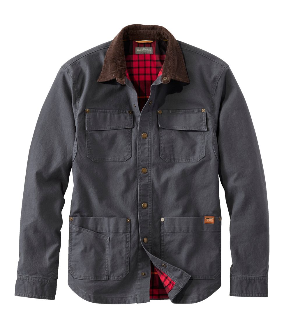 Fleece Lined Washed Canvas Shirt Jacket - ShopperBoard