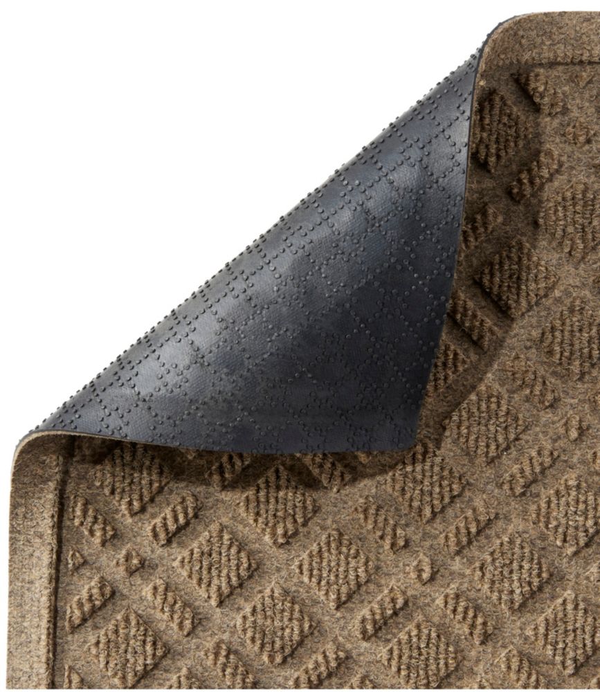 Heavyweight Recycled Waterhog Doormat, Plaid, Khaki, small image number 2