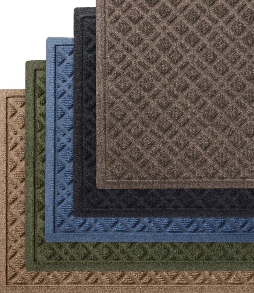 Heavyweight Recycled Waterhog Doormat, Plaid, Khaki, small image number 4