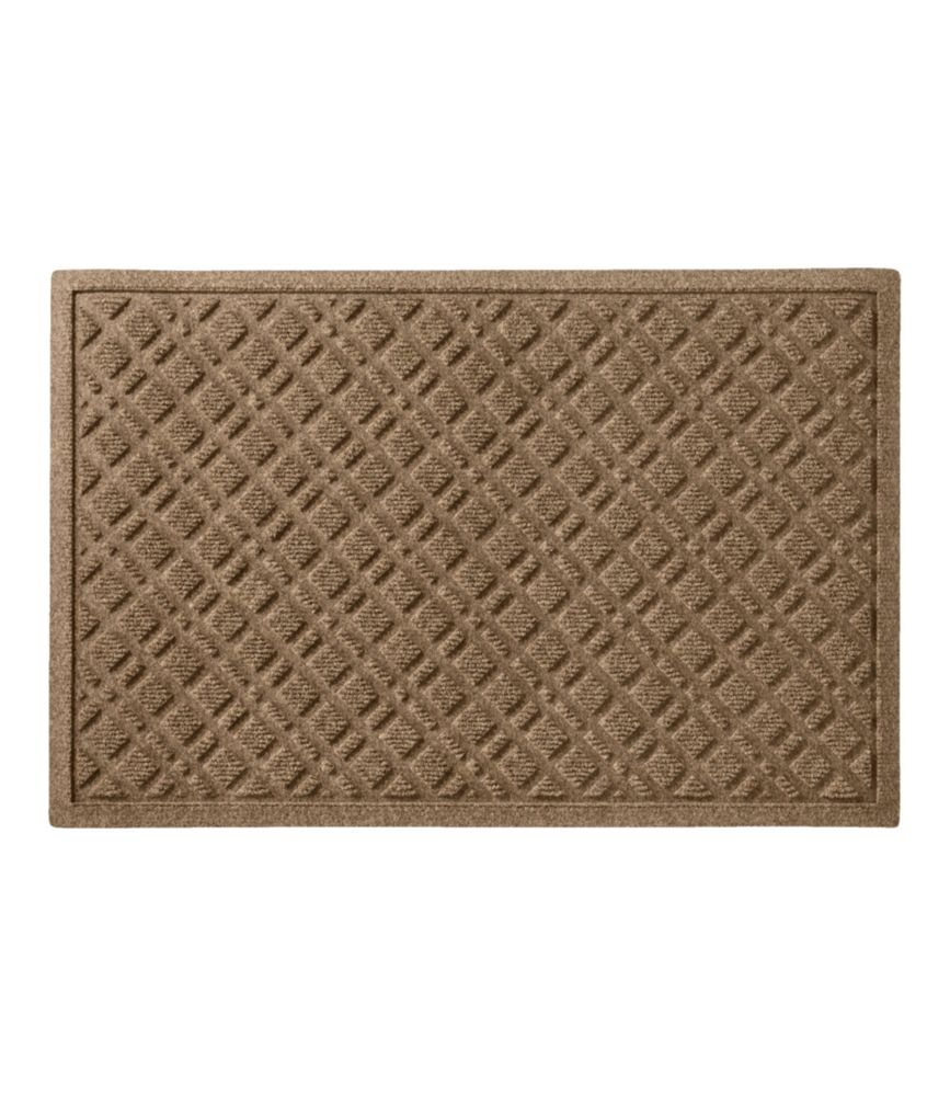 Heavyweight Recycled Waterhog Doormat, Plaid, Khaki, small image number 1