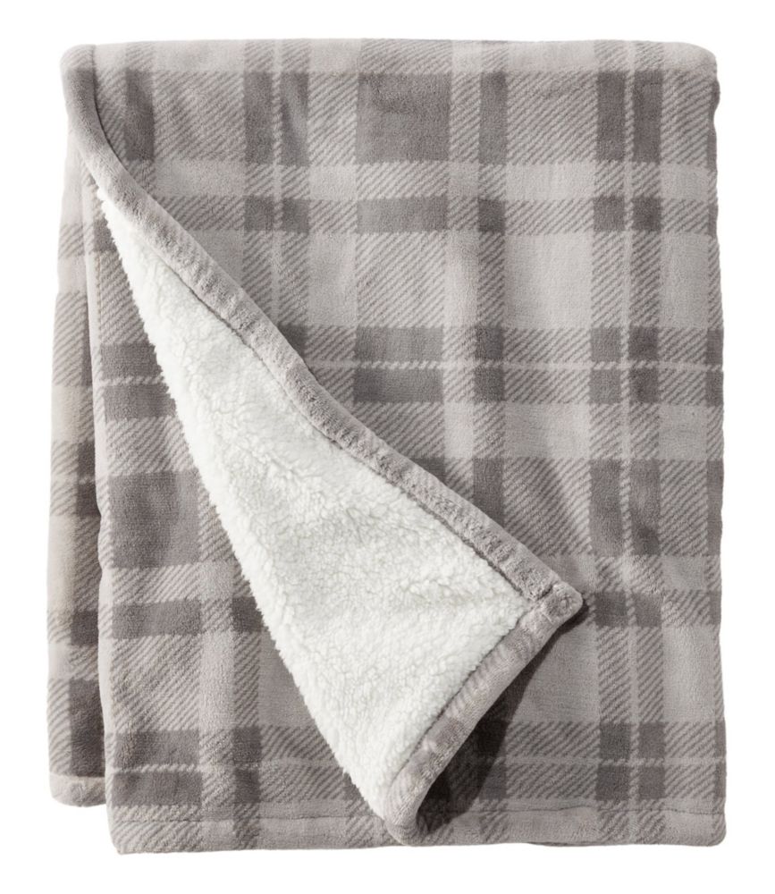 Wicked Plush Sherpa Throw, Plaid, Harbor Gray, small image number 1