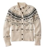 Women's Signature Cotton Fisherman Sweater, Short Cardigan Fair Isle