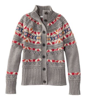 Women's Signature Cotton Fisherman Sweater, Short Cardigan Fair Isle