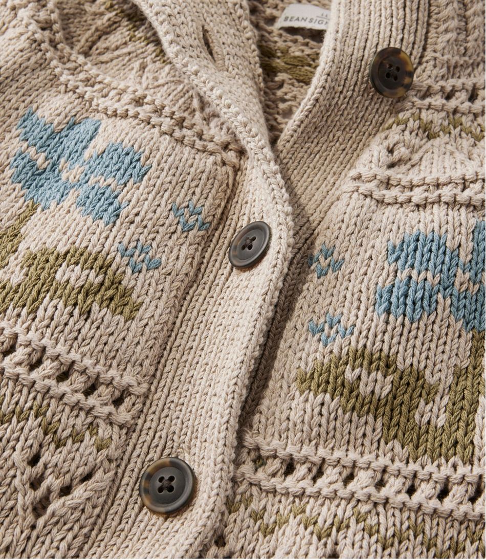 Women's Signature Cotton Fisherman Sweater, Short Cardigan Fair
