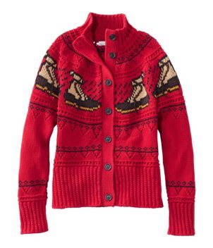 Women's Signature Cotton Fisherman Sweater, Short Cardigan Fair Isle