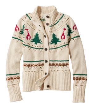 Women's Signature Cotton Fisherman Sweater, Short Cardigan Fair Isle