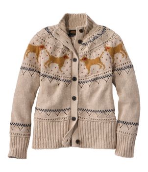 Women's Signature Cotton Fisherman Sweater, Short Cardigan Fair Isle