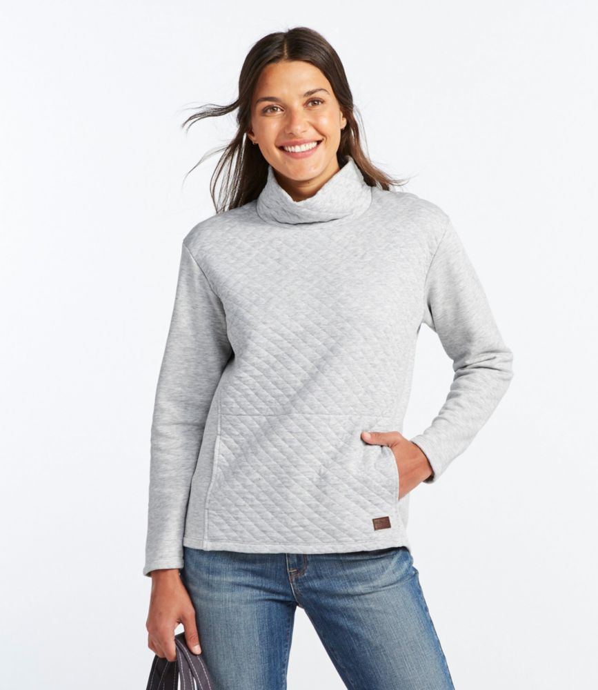 quilted cowl neck sweatshirt