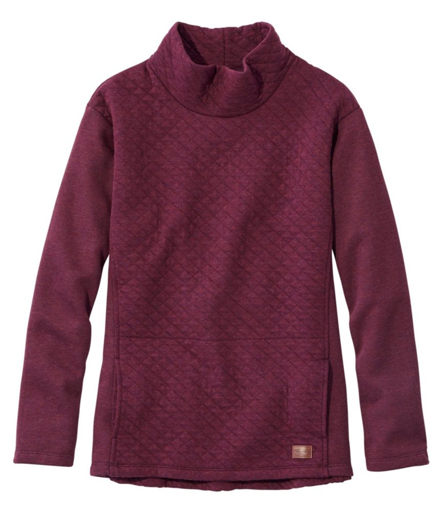 Women's Quilted Sweatshirt Pullover, Funnelneck, Royal Plum Heather, small image number 1